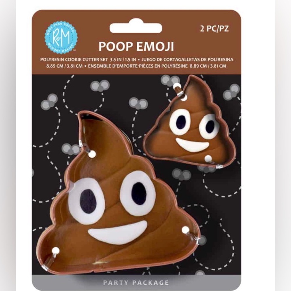 Poop Emoji 2 pc Cookie Cutter Set